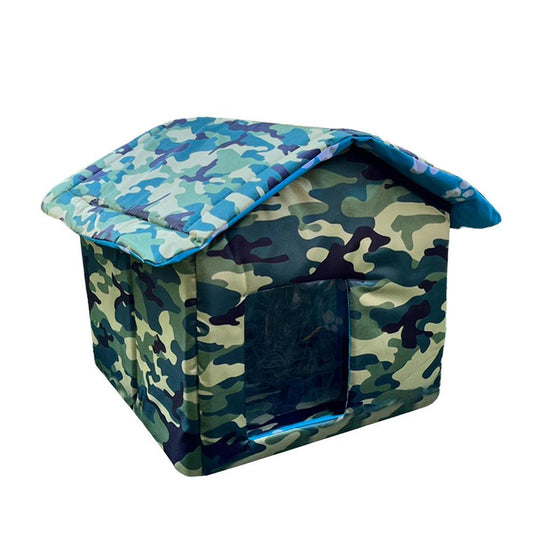 IMSHIE Cat House with Removable Cushion, 4 Season Pet Nest Kitty Shelter with Waterproof Roof, Washable Foldable Cat Kennel Cave House Small Dog Tent Cabin for Winter Biological Animals & Pet Supplies > Pet Supplies > Dog Supplies > Dog Houses IMSHIE A: Camouflage green (side door) L  
