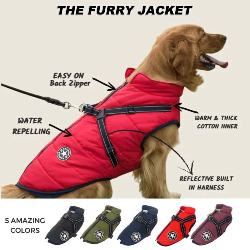 Furry Jacket for Dog Pup Royal Puproyal Furry Jacket for Dogs Furry Dog Jacket with Harness Puproyal Furry Jacket for Dog Cold Weather Dog Jacket for Small Medium Large Dogs Animals & Pet Supplies > Pet Supplies > Dog Supplies > Dog Apparel Fiogomis   