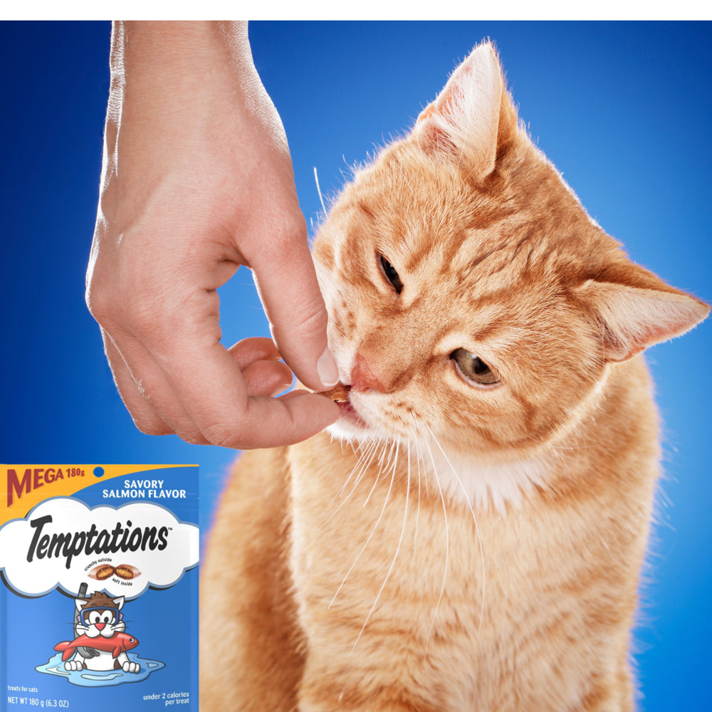 Temptations Savory Salmon Flavor Crunchy and Soft Cat Treats Food Great Snack for Adult Cats, 6.3 Oz - Pack of 2 Animals & Pet Supplies > Pet Supplies > Cat Supplies > Cat Treats NS   