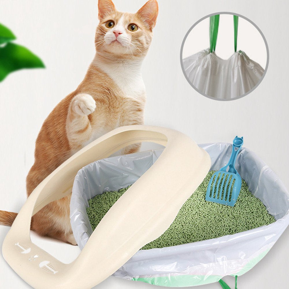 Cat Litter Box Bag - Drawstring 10PCS Kitten Litter Pan Bag Cat Waste Box Liner Animals & Pet Supplies > Pet Supplies > Cat Supplies > Cat Litter Box Liners Coxeer   