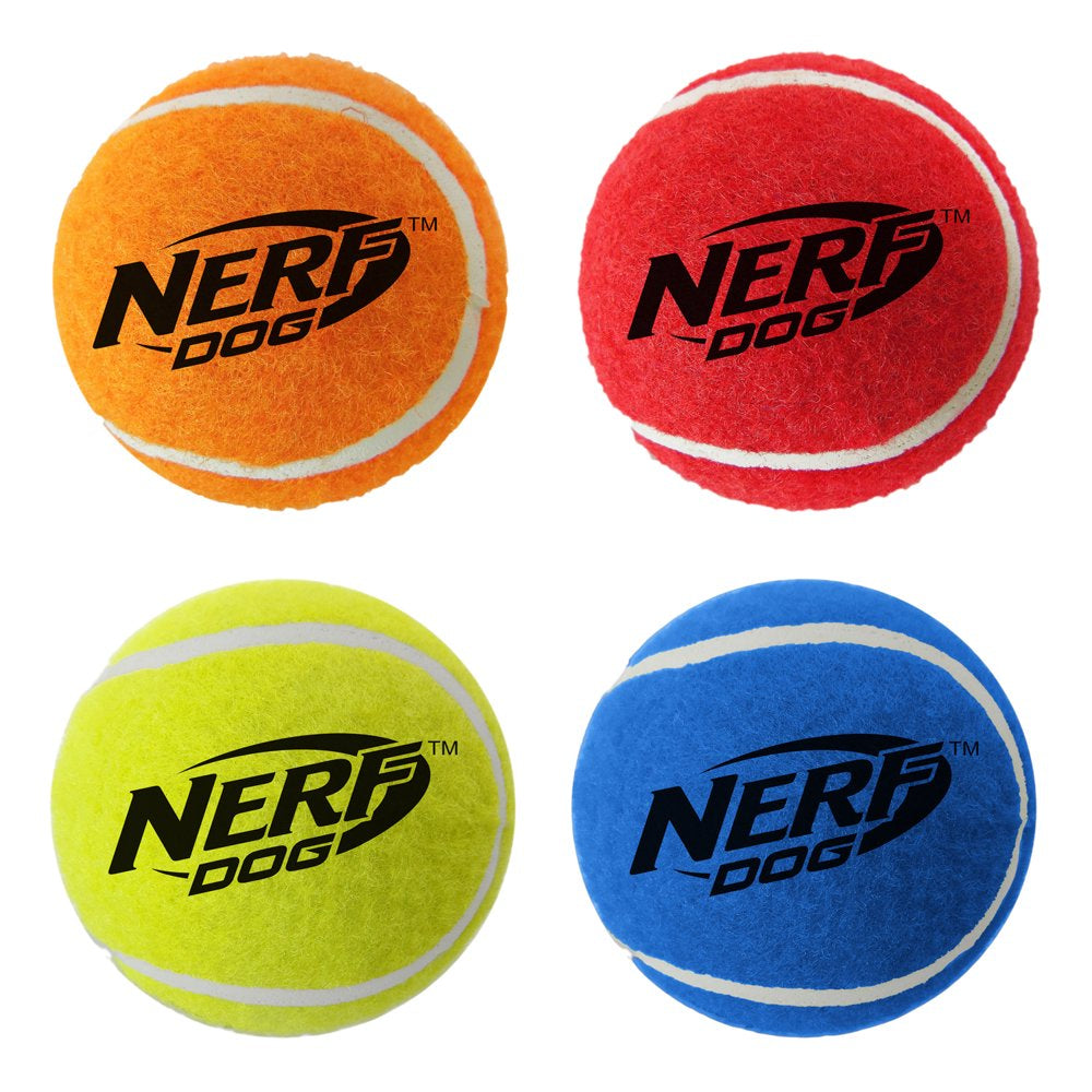 Nerf Dog 2.5In Squeak Tennis Ball 4-PACK, Multicolored Dog Toy Animals & Pet Supplies > Pet Supplies > Dog Supplies > Dog Toys Gramercy Products, Inc.   