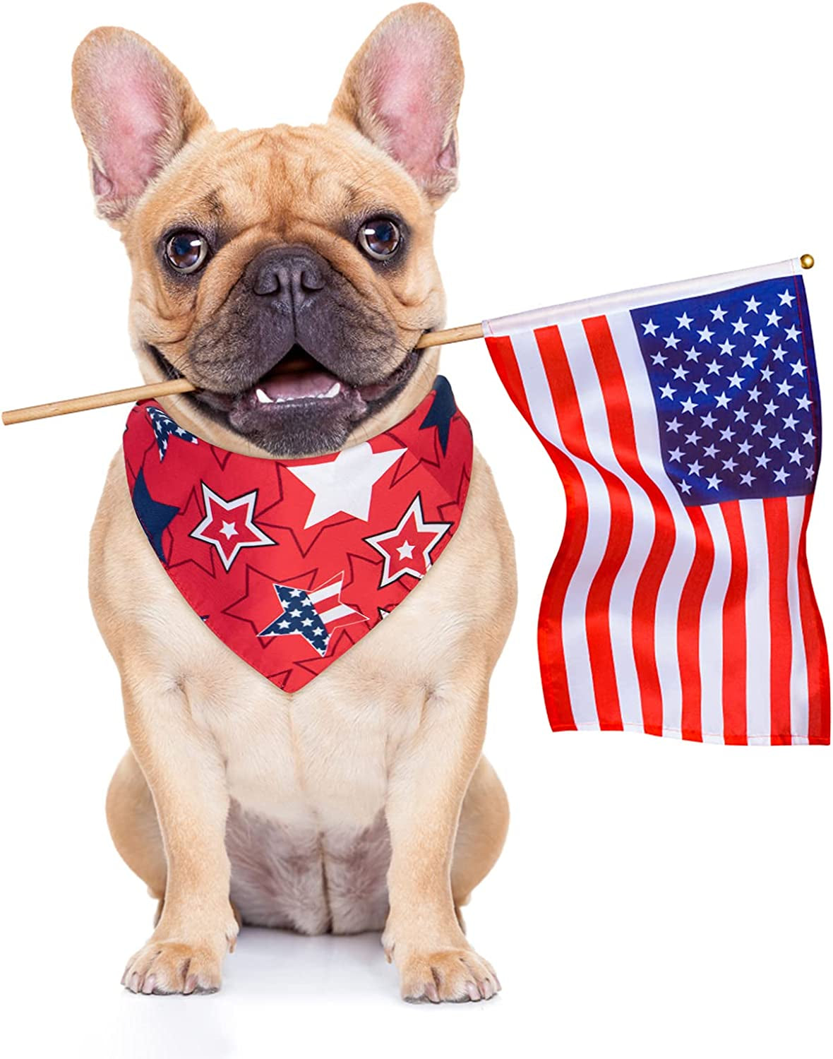 Pets Vv 2 Pack 4Th of July Dog Bandana, Americ-An Flag Patriotic Dog Bandanas USA Triangle Bibs Scarf Accessories for Small Medium Dogs Cats Pets Animals, Labor Day Accessories Animals & Pet Supplies > Pet Supplies > Dog Supplies > Dog Apparel Pets vv   