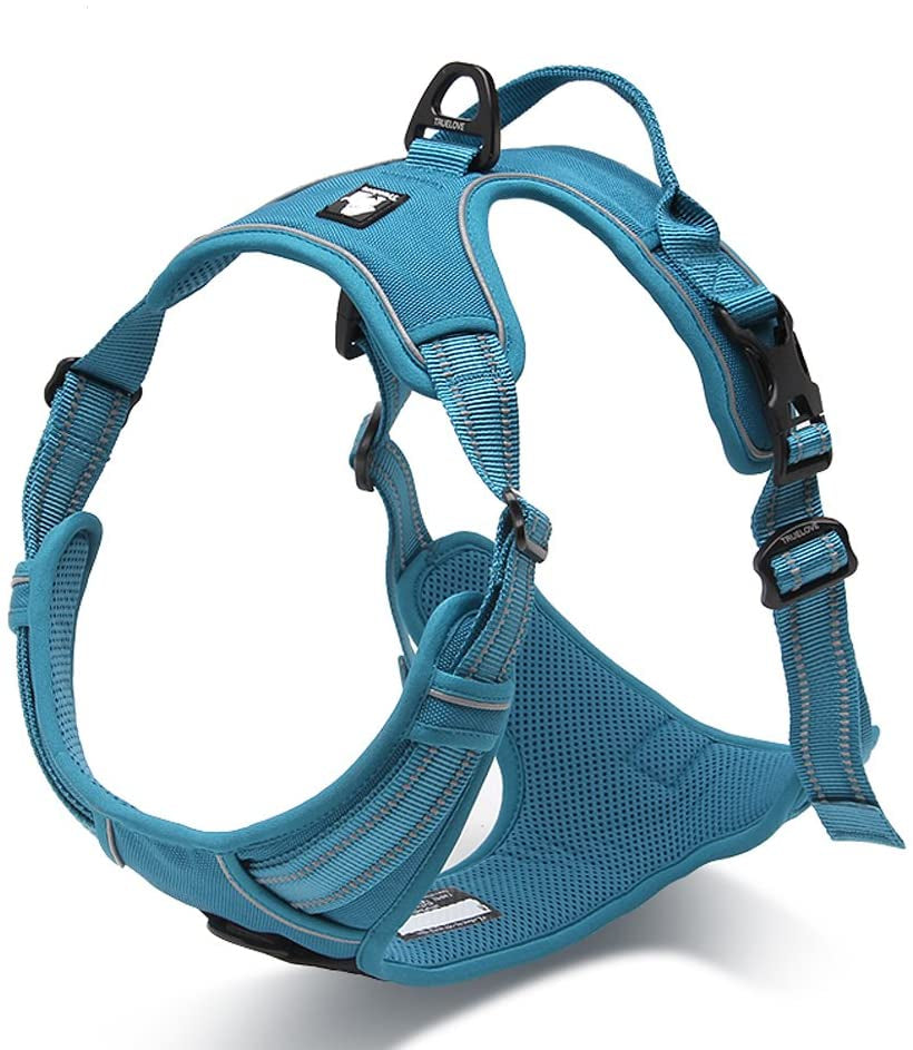 SGODA Dog Harness Reflective Dog Vest Harness No Pull Pet Harness with Handle for Large Dogs, Orange Animals & Pet Supplies > Pet Supplies > Dog Supplies > Dog Apparel SGODA Blue Medium Chest 22-27" 