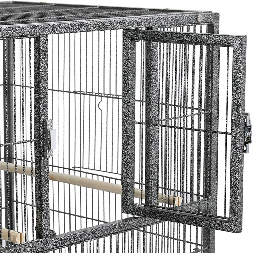 Stackable Bird Flight Breeder Cage Center Divider Side Nesting Box Doors Metal Bird Cage with Rolling Stand for Small Birds Lovebirds Finch Canaries Parakeets Cockatiels Budgies Animals & Pet Supplies > Pet Supplies > Bird Supplies > Bird Cages & Stands Mcage   