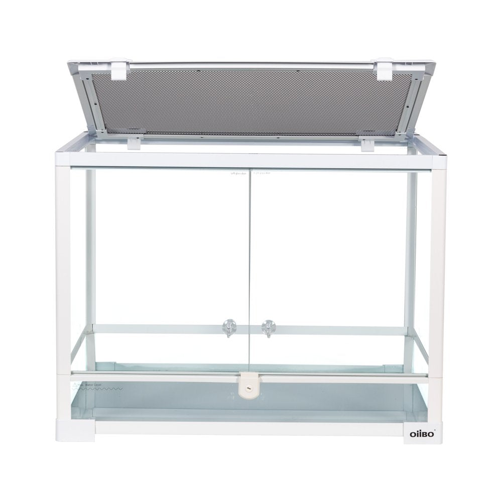 Oiibo Reptile Glass Terrarium, Swing Doors with Screen Ventilation Reptile Terrarium 24" X 18" X 18" (34 Gallon)