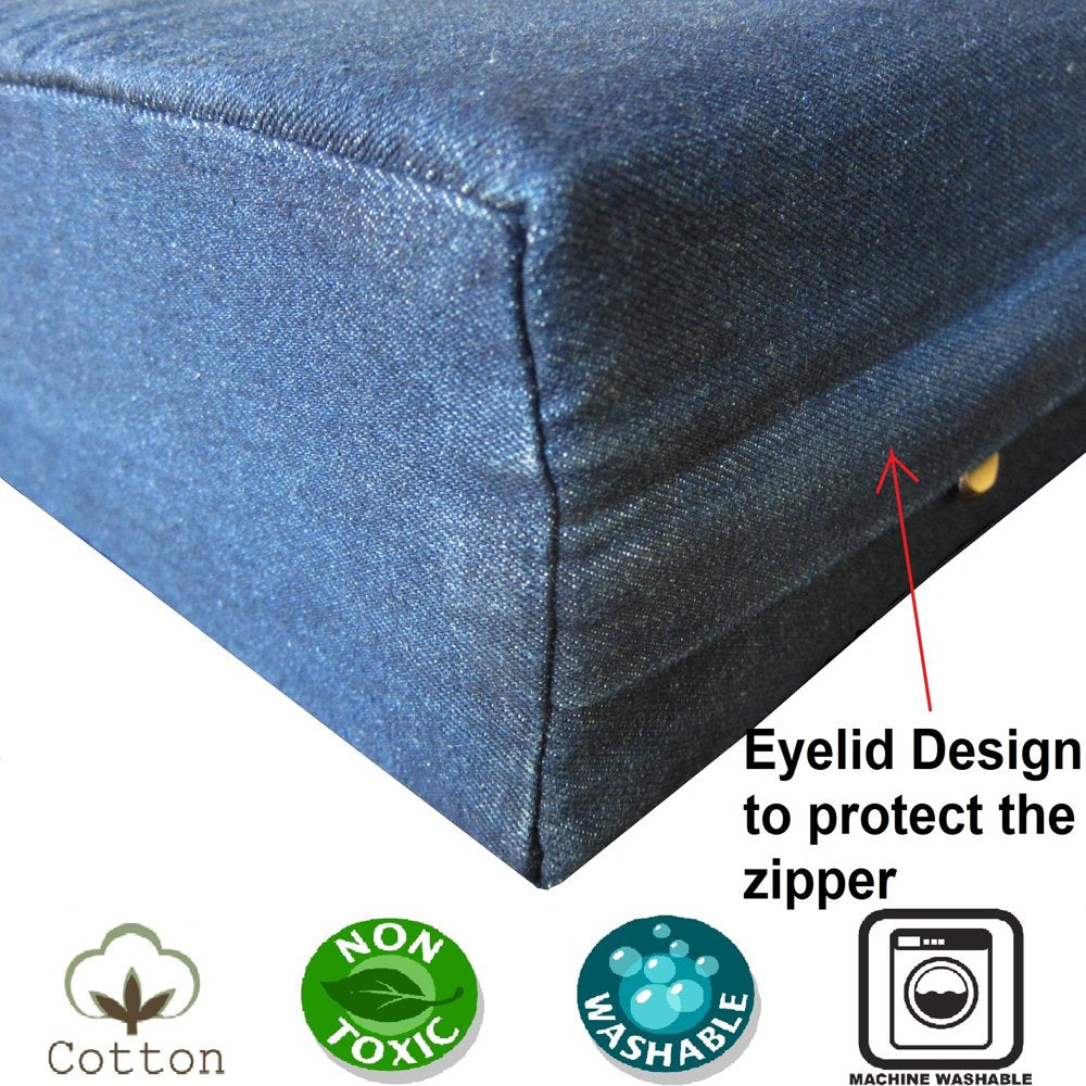 Dogbed4Less Orthopedic Waterproof Memory Foam Dog Bed for Large Pet 55"X37"X4", Denim Blue Washable Cover, XXL Animals & Pet Supplies > Pet Supplies > Cat Supplies > Cat Beds Dogbed4less   