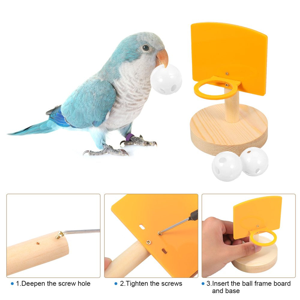 HEQUSIGNS Bird Parakeets Swing Toys Set, 5Pcs Bird Toys Set Hanging Bell Swing, Skateboard, Basketball Toy, Stacking Toy and Small Sepak Takraw for Budgerigar, Love Birds, Finches