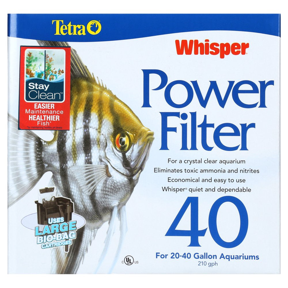 Tetra Whisper Power Filter 40 Gallons, Quiet 3-Stage Aquarium Filtration Animals & Pet Supplies > Pet Supplies > Fish Supplies > Aquarium Filters Spectrum Brands   