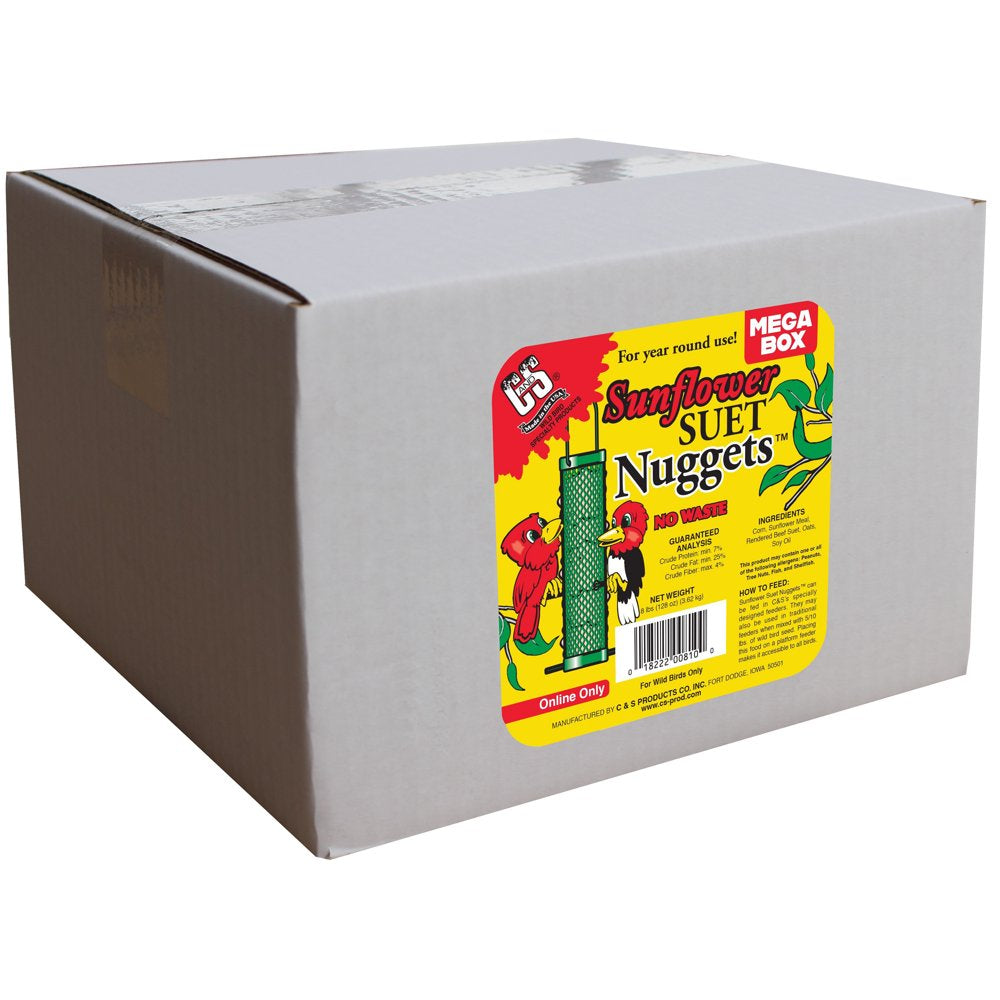 C&S Sunflower No-Melt Dough Suet Nuggets, 8 Lb, Wild Bird Food Animals & Pet Supplies > Pet Supplies > Bird Supplies > Bird Food Central Garden and Pet   