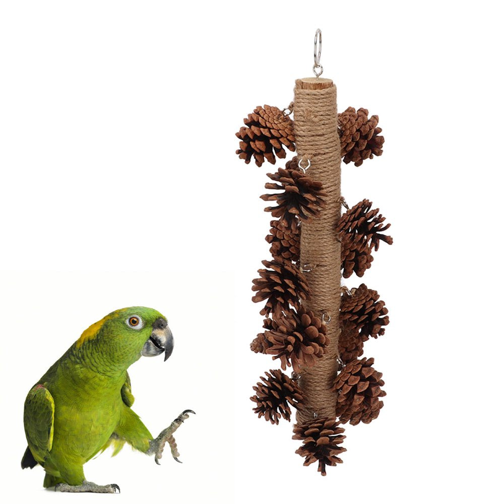 Parrots Beak Grinding Toy, Birds Chewing Toy Hand Made Standing Perch Hanging with Metal Hook for Parakeets for Cage 40Cm Animals & Pet Supplies > Pet Supplies > Bird Supplies > Bird Toys Senjay   