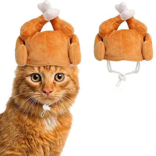 SPRING PARK Thanksgiving Cat Costume Headwear Decorative - Pet Turkey Hat Thanksgiving Apparel for Cats and Small Dogs
