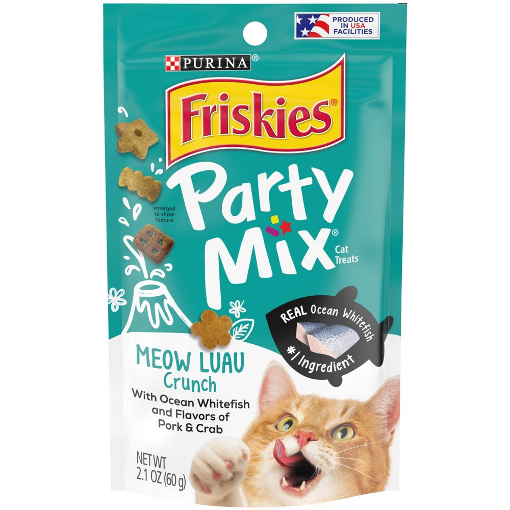 Friskies Cat Treats, Party Mix Meow Luau Crunch, 2.1 Oz. Pouch