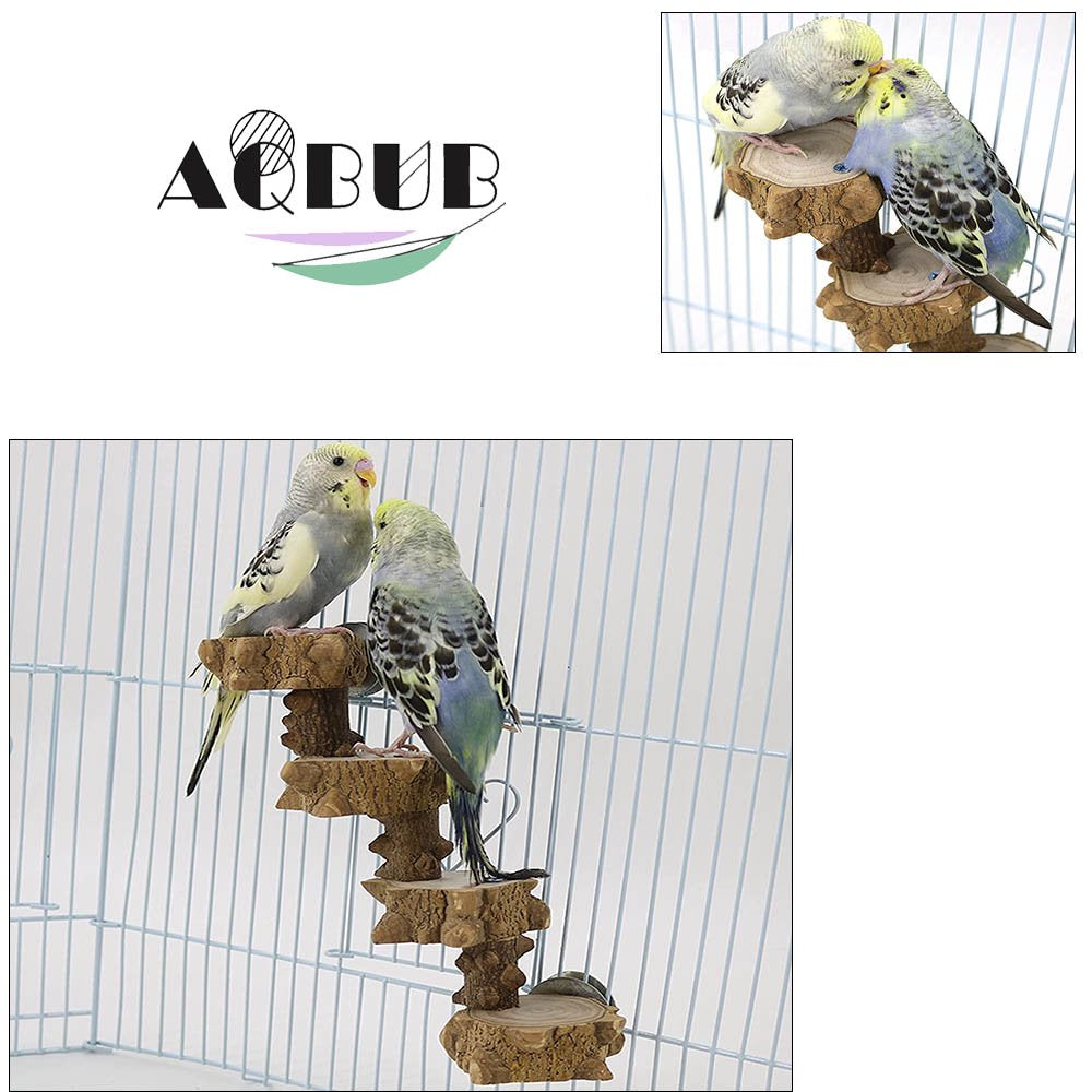 Bird Platform Perch Playground for Parrots, Cage Natural Wood Play Parrot Flat Perch for Big Birds, Bird Cage Ladder Climbing Toys 4 Steps Animals & Pet Supplies > Pet Supplies > Bird Supplies > Bird Ladders & Perches KOL PET   