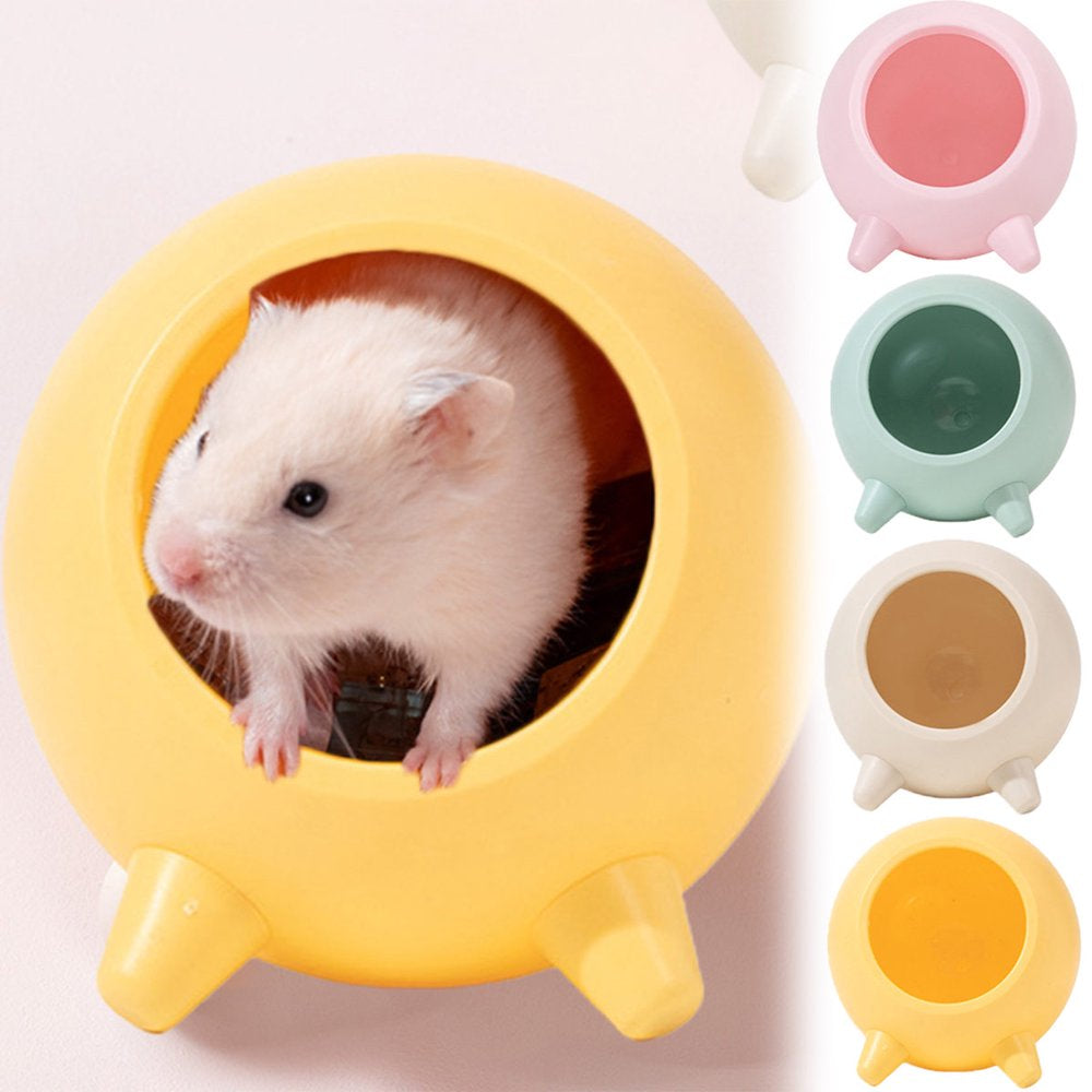 Meidiya Cute UFO Hut Hamster House Sleeping Playing Bed Small Animals Hideout for Gerbils Mice Parrot Guinea Pigs Small Animal Cage Habitat Decor Animals & Pet Supplies > Pet Supplies > Small Animal Supplies > Small Animal Habitats & Cages Meidiya Yellow  