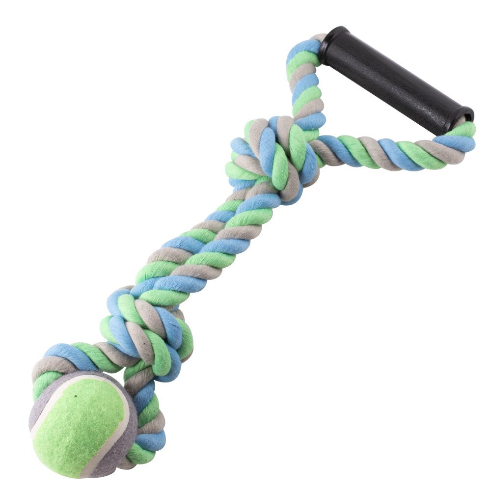 Vibrant Life Medium Polyester & Cotton Rope Chew Toy with Tennis Ball Animals & Pet Supplies > Pet Supplies > Dog Supplies > Dog Toys Stout Stuff LLC   