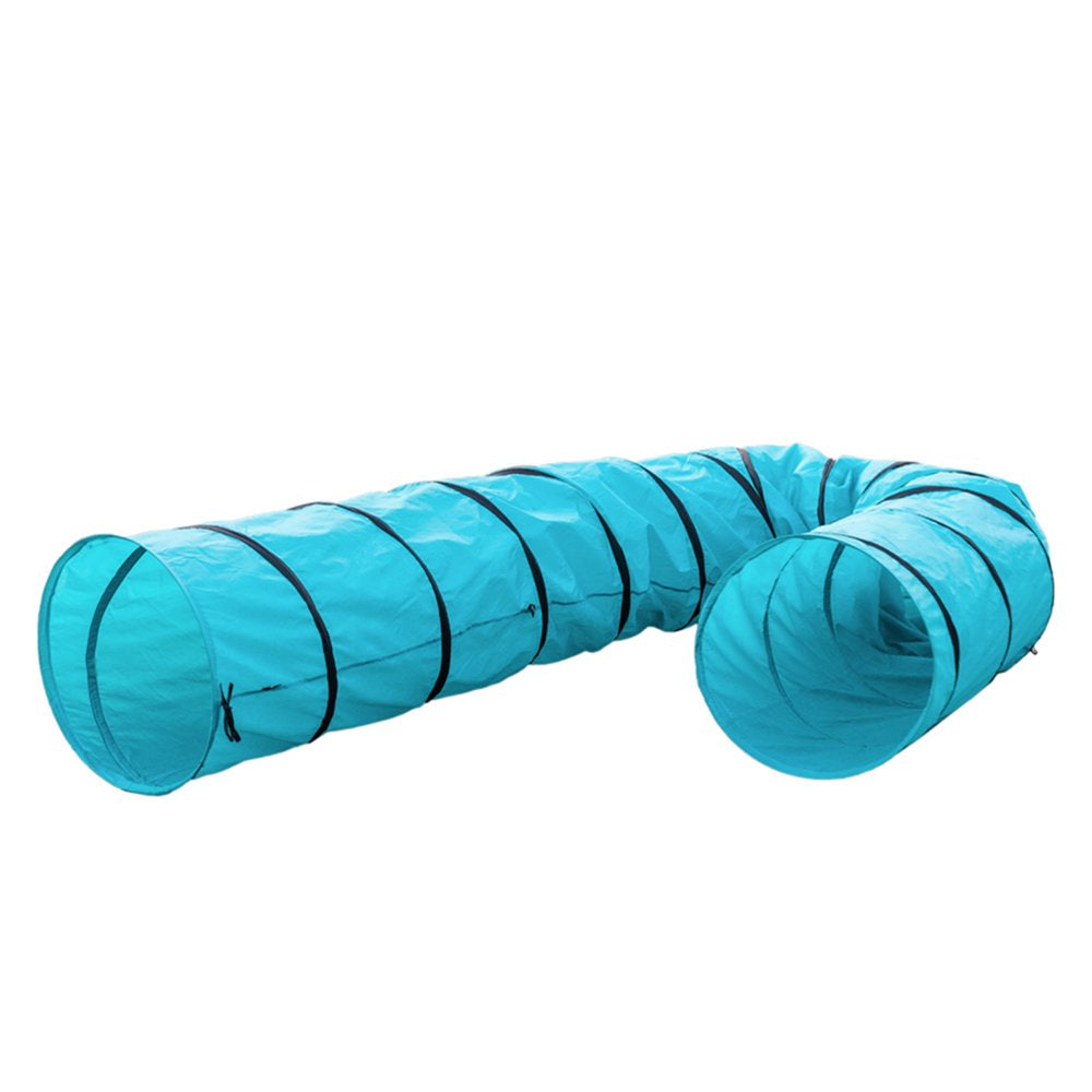 Pefilos 18' Cat Tunnel for Adult Cats Agility Training Tunnel Pet Dog Play Cat Tunnel for Large Cats Outdoor Obedience Exercise Equipment Cat Tunnel for Outside, Blue
