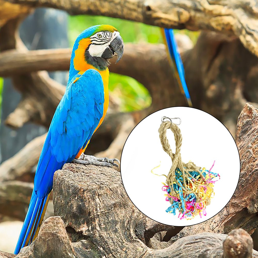 Tureclos Bird Chew Toy Hanging Pet Exercising Bag Paper-Stuffed Bird Playing Cage Accessory Animals & Pet Supplies > Pet Supplies > Bird Supplies > Bird Cage Accessories TureClos   