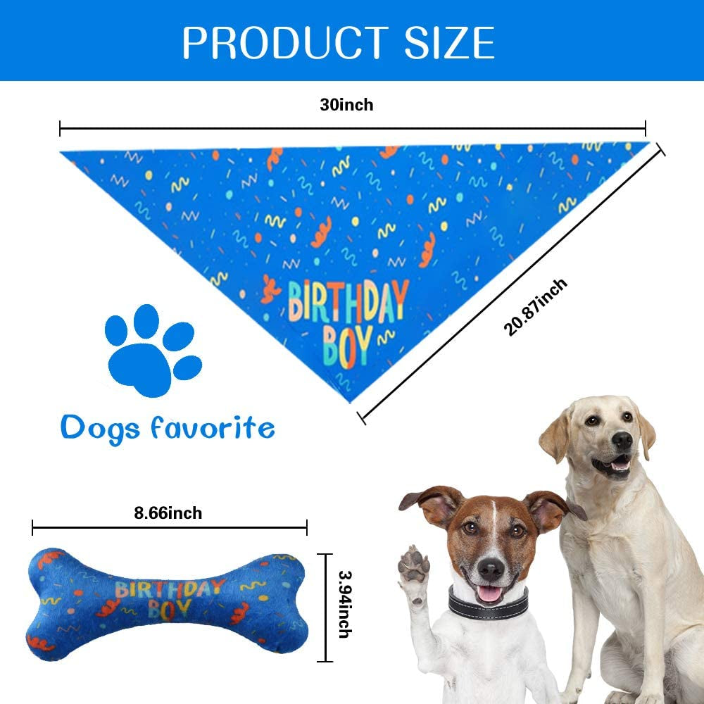 TRAVEL BUS Dog Birthday Bandana, Dog Birthday Toy/Balloon/Scarf for Medium Large Dog Birthday Party Supplies Decorations Animals & Pet Supplies > Pet Supplies > Dog Supplies > Dog Apparel KANGGE   