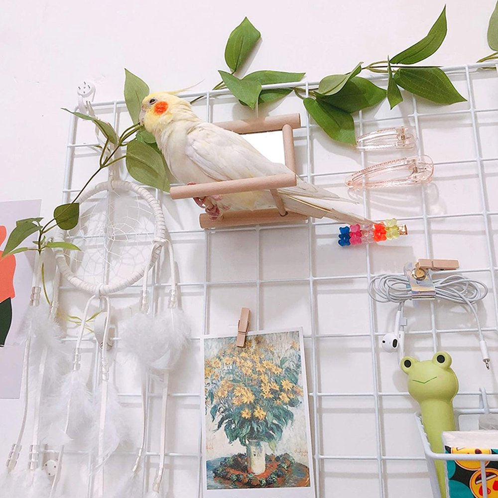 Toorise Bird Mirror Wooden Bird Swing Parrot Cage Toys Swing Hanging Play with Mirror Parrot Perch Stand Interactive Fun Play Toy for Birds African Greys Parakeet Cockatoo Cockatiel Lovebirds Animals & Pet Supplies > Pet Supplies > Bird Supplies > Bird Toys Toorise   