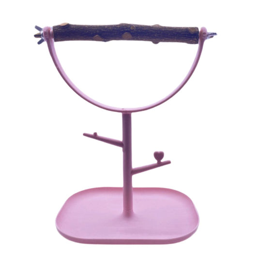 Bird Stand Anti-Skid Chassis Training Rack Creative Parrot Exercise Gym Playstand Bird Toy Animals & Pet Supplies > Pet Supplies > Bird Supplies > Bird Gyms & Playstands Minjieyu Pink 2  