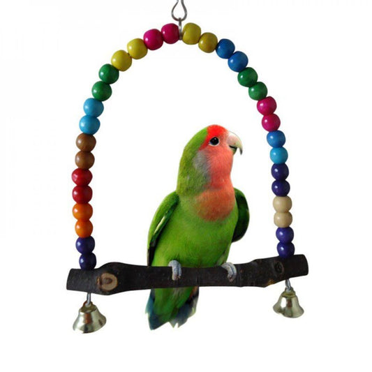 Colorful Parrot Swing Bird Cage Toy Guards Cockatiel Swings 1Pcs Bite Toy Swing Stand Stand Bar Climbing Ladder Color Random Animals & Pet Supplies > Pet Supplies > Bird Supplies > Bird Toys Truelife   