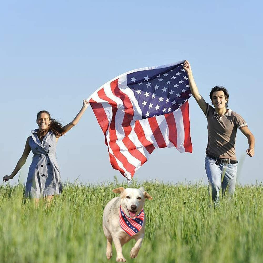 ADOGGYGO American Flag Dog Bandanas Triangle Dog Scarf Patriotic 4Th of July Dog Bandana for Small Medium Large Dogs Pets (Red Twill) Animals & Pet Supplies > Pet Supplies > Dog Supplies > Dog Apparel ADOGGYGO   