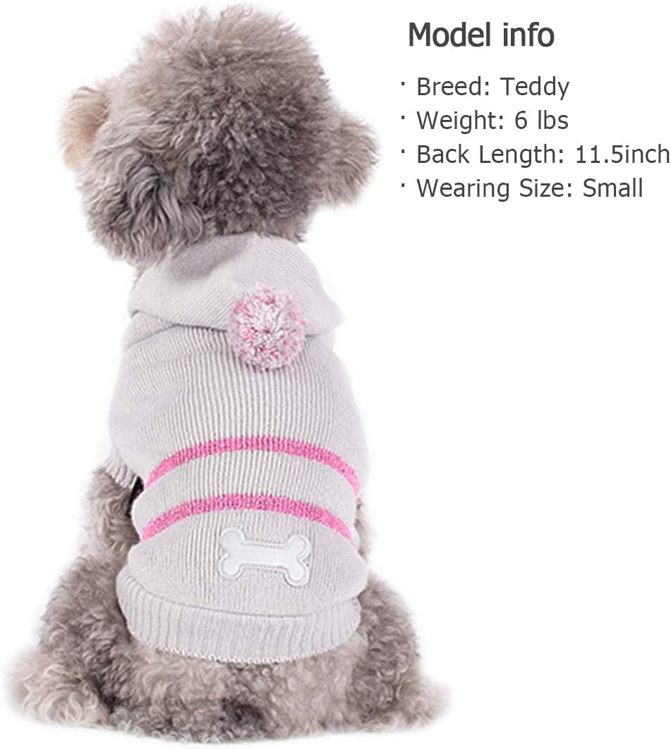 KYEESE Dog Sweaters Reflective Grey Dog Sweater Hoodie Snowflake Pattern with Leash Hole Pullover Warm Pet Sweater Animals & Pet Supplies > Pet Supplies > Dog Supplies > Dog Apparel kyeese   