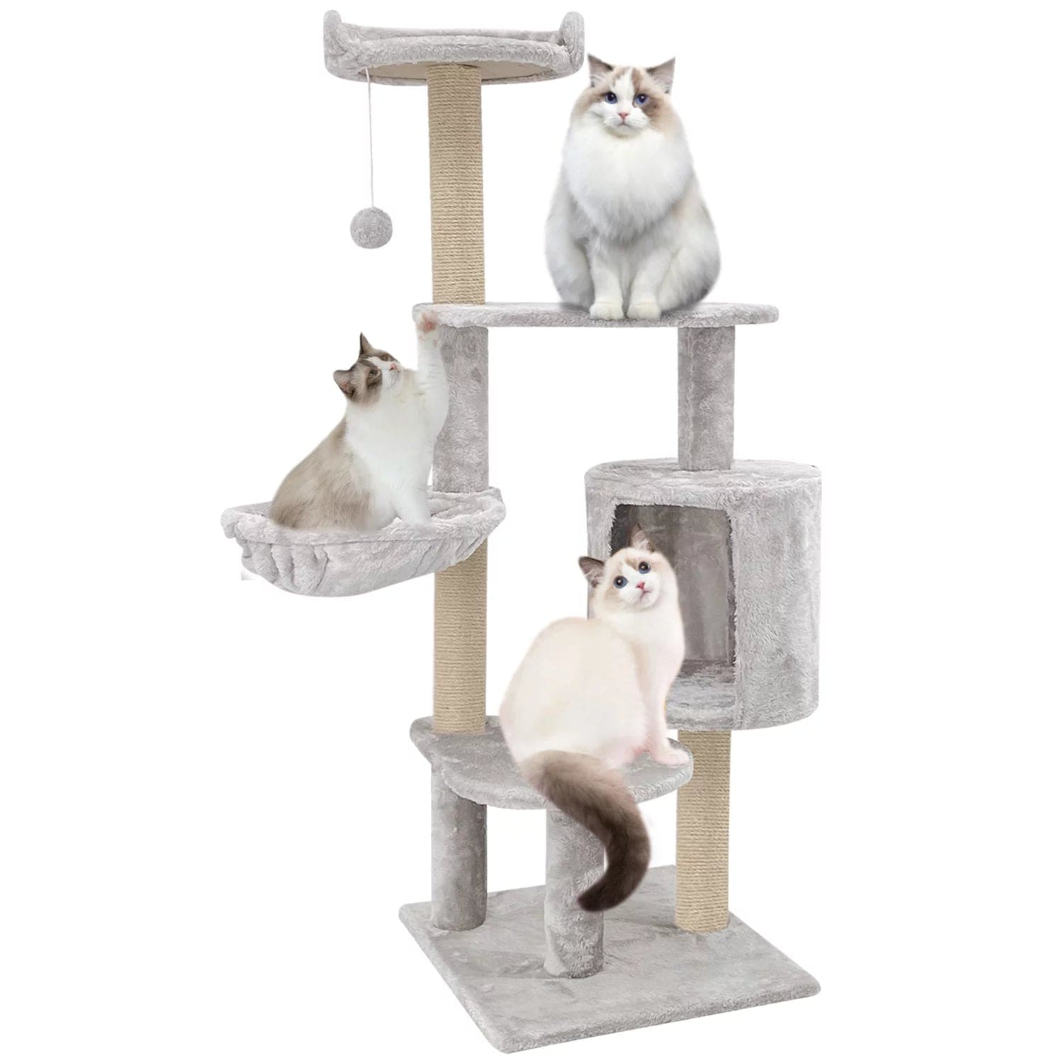47" Inches Multi-Level Cat Tree Stand House Furniture Kittens Activity Tower with Scratching Posts Kitty Pet Play House Animals & Pet Supplies > Pet Supplies > Cat Supplies > Cat Furniture Astarin cat tree   