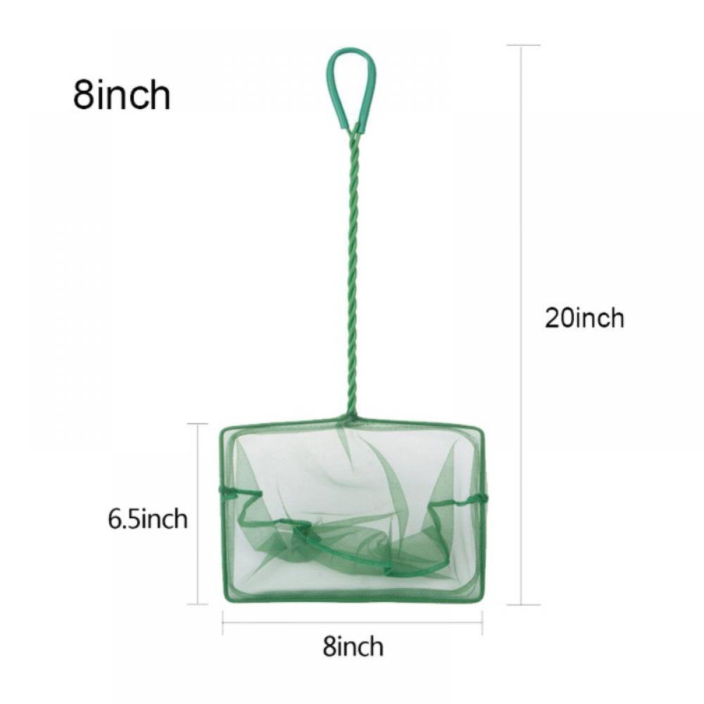 Aquarium Accessories Fish Net Fishingnets with Plastic Handle for Fish Tank, 4/6/8/10 Inches Animals & Pet Supplies > Pet Supplies > Fish Supplies > Aquarium Fish Nets Popvcly 8" Green 