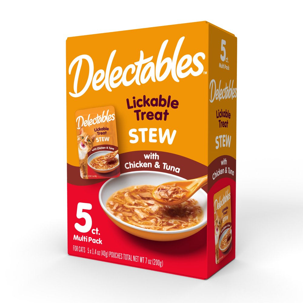 Hartz Delectables Stew Lickable Wet Cat Treats, Chicken & Tuna, 5 Pack Animals & Pet Supplies > Pet Supplies > Cat Supplies > Cat Treats Hartz Mountain Corp   