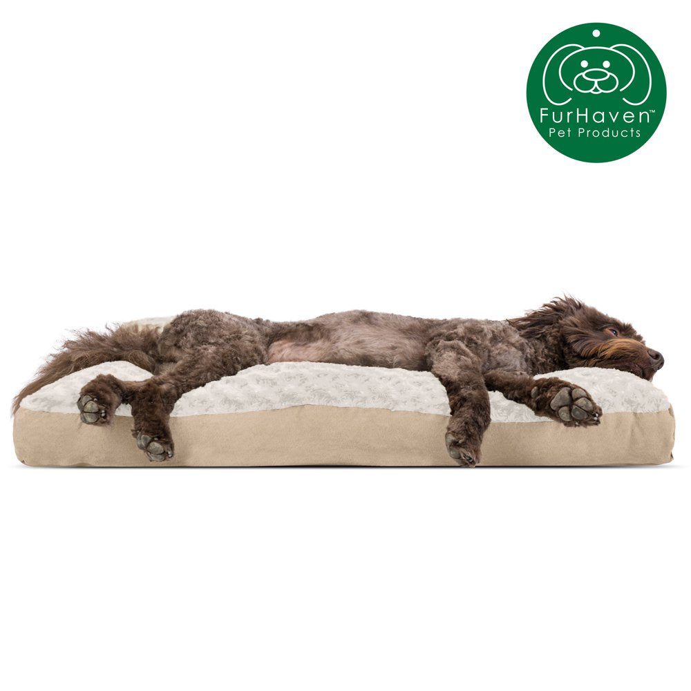 Furhaven Pet Products | Deluxe Plush Pillow Pet Bed for Dogs & Cats, Chocolate, Large Animals & Pet Supplies > Pet Supplies > Cat Supplies > Cat Beds FurHaven Pet L Cream 