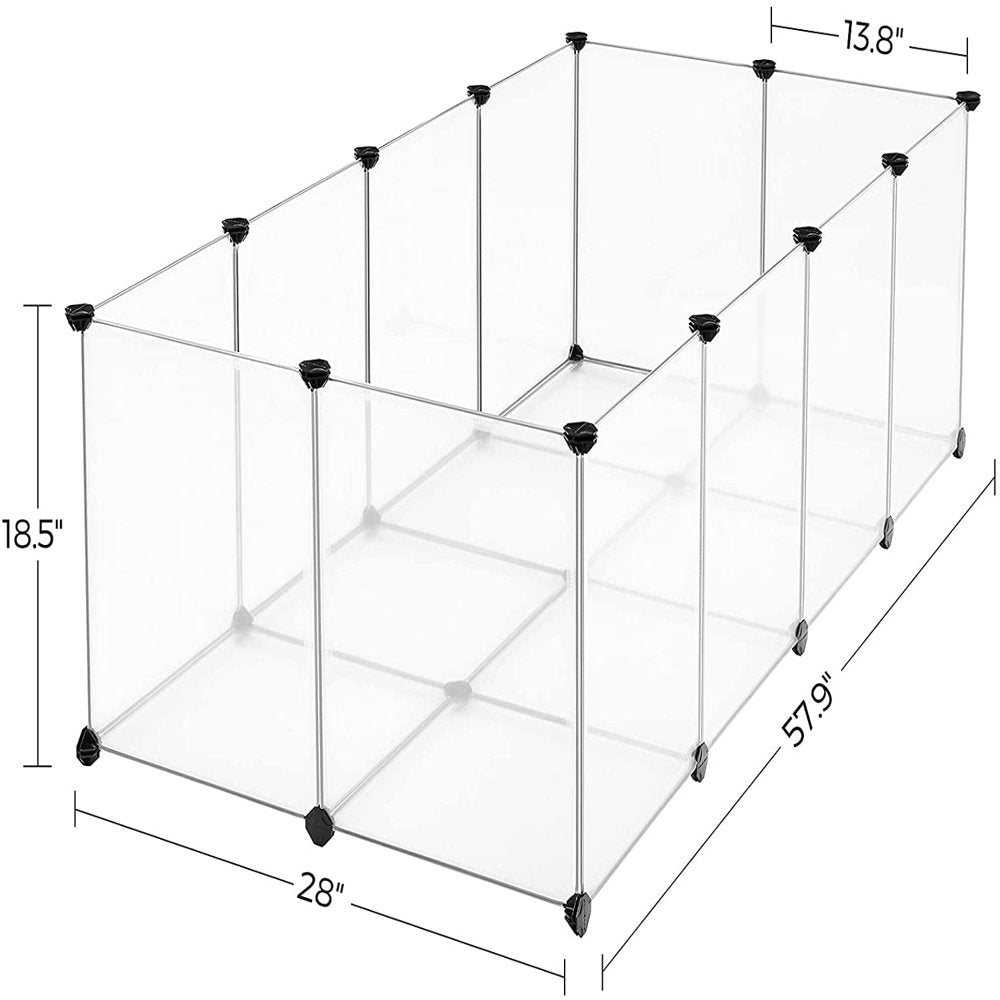 SONGMICS Pet Playpen, Fence Cage with Bottom for Small Animals, White Animals & Pet Supplies > Pet Supplies > Dog Supplies > Dog Kennels & Runs SONGMICS   