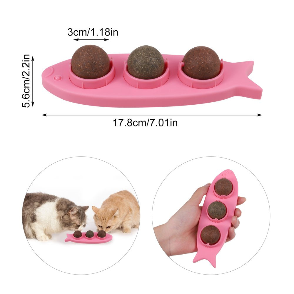 Taihexin 3 In1 Catnip Balls, Cats Catnip Edible Balls, Natural Catnip Wall Balls for Cats Teeth Cleaning, Licking Treats Toys for Cats , 3 Different Flavors(Pink) Animals & Pet Supplies > Pet Supplies > Cat Supplies > Cat Toys TAIHEXIN   