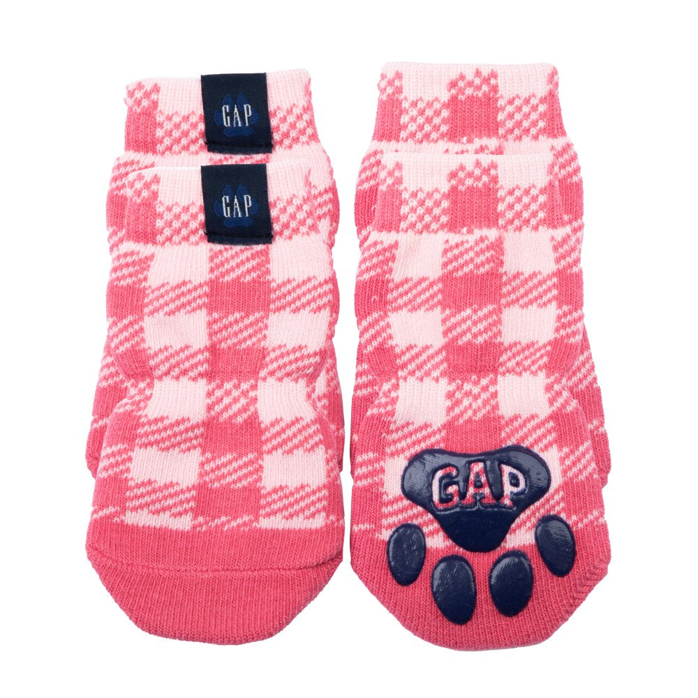 Gap Pet, Dog Clothes, Plaid Paw Logo Dog or Cat Socks, Pink Animals & Pet Supplies > Pet Supplies > Dog Supplies > Dog Apparel Mission Pets, Inc   