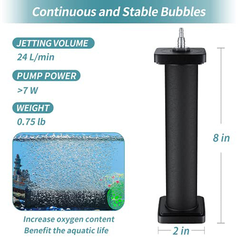 Pawfly Aquarium 8 Inch Air Stone Cylinder for Larger Pump Bubble Diffuser for Outdoor Pond Garden Circulation System and Large Fish Tanks