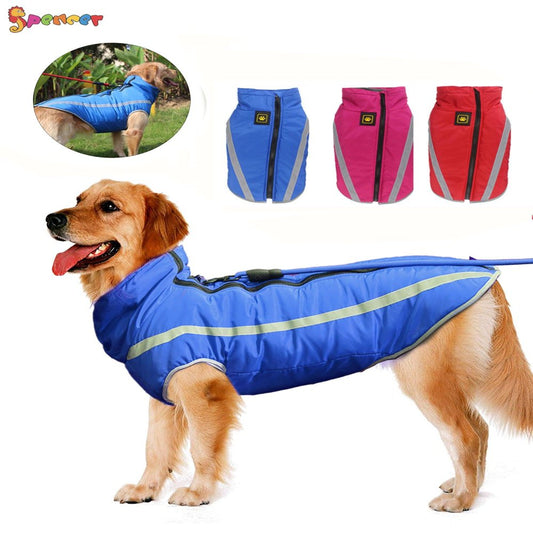 Spencer Winter Dog Coat Jacket Waterproof Warm Pet Vest Reflective Snowsuit Cold Weather Puppy Dog Outwear Apparels for Medium Large Dogs "Blue,6Xl" Animals & Pet Supplies > Pet Supplies > Dog Supplies > Dog Apparel Spencer 2XL(Chest 22.4",Back 17.8") Blue 