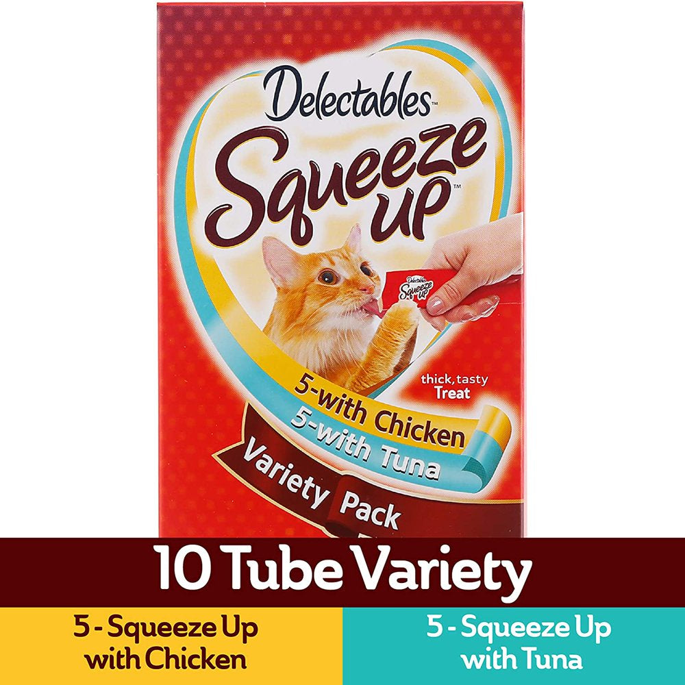 Delectables Squeeze up Lickable Wet Cat Treats Variety Pack, 10Count Animals & Pet Supplies > Pet Supplies > Cat Supplies > Cat Treats Delectables   