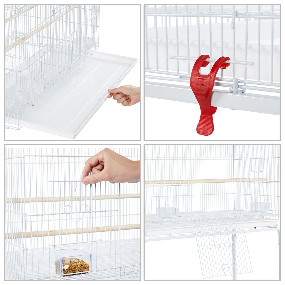 Topeakmart 47-In Flight Cage with Rolling Stand for Small Birds Parrots Parakeets Conures, White Animals & Pet Supplies > Pet Supplies > Bird Supplies > Bird Cages & Stands Topeakmart   