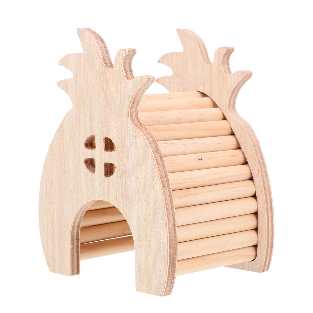 Etereauty Hamster Hideout Hut House Small Animal Wooden Cage Pet Wood Habitat Cave Mini Hideaway Bath Bridge Critter Bed Nest Animals & Pet Supplies > Pet Supplies > Small Animal Supplies > Small Animal Habitats & Cages ETEREAUTY   