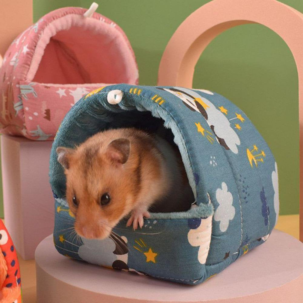 Clearance Hamster House Guinea Pig Hamster Cotton Bed House Small Animal Nest Warm Small Pet Accessories for Rodent Guinea Pig Hedgehog Animals & Pet Supplies > Pet Supplies > Small Animal Supplies > Small Animal Bedding Praeter   