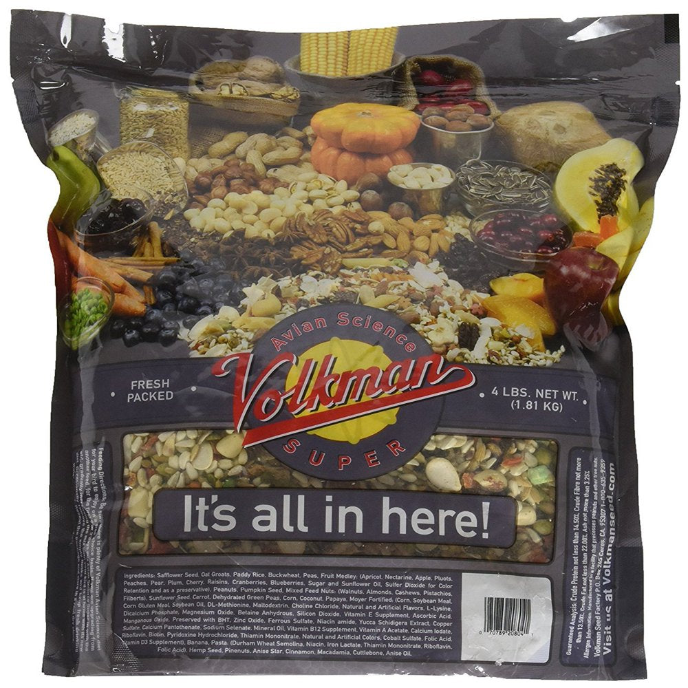 Volkman Avian Science Super African Grey Bird Food 4 Lb Animals & Pet Supplies > Pet Supplies > Bird Supplies > Bird Food Volkman   