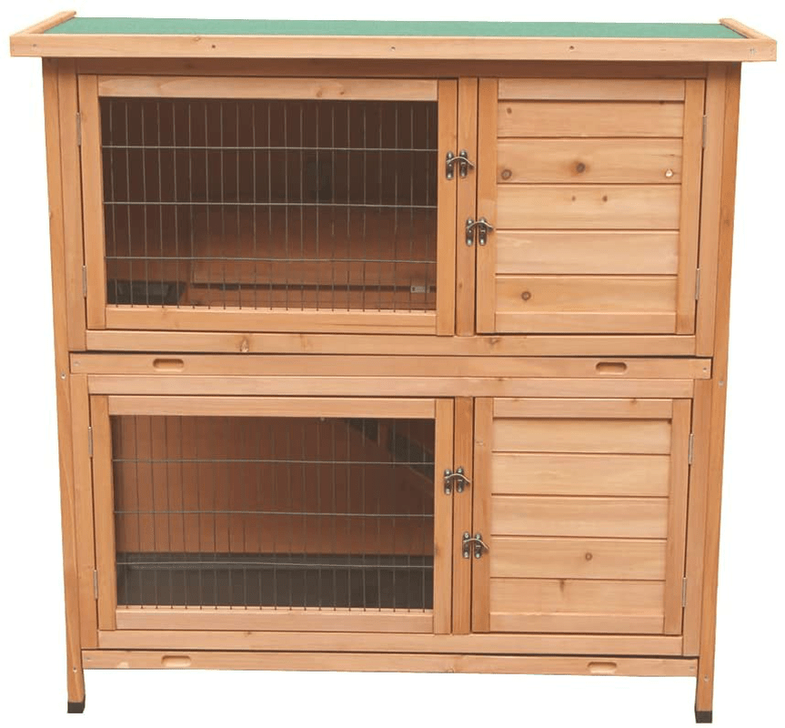 48" 2-Story Elevated Wooden Rabbit Hutch, Small Animal Habitat, Guinea Pig Cage, Bunny/Ferret House, Duck Coop, Indoor/Outdoor Hideout Enclosure for Small Animals with Weatherproof & Openable Top Animals & Pet Supplies > Pet Supplies > Small Animal Supplies > Small Animal Habitats & Cages Generic   