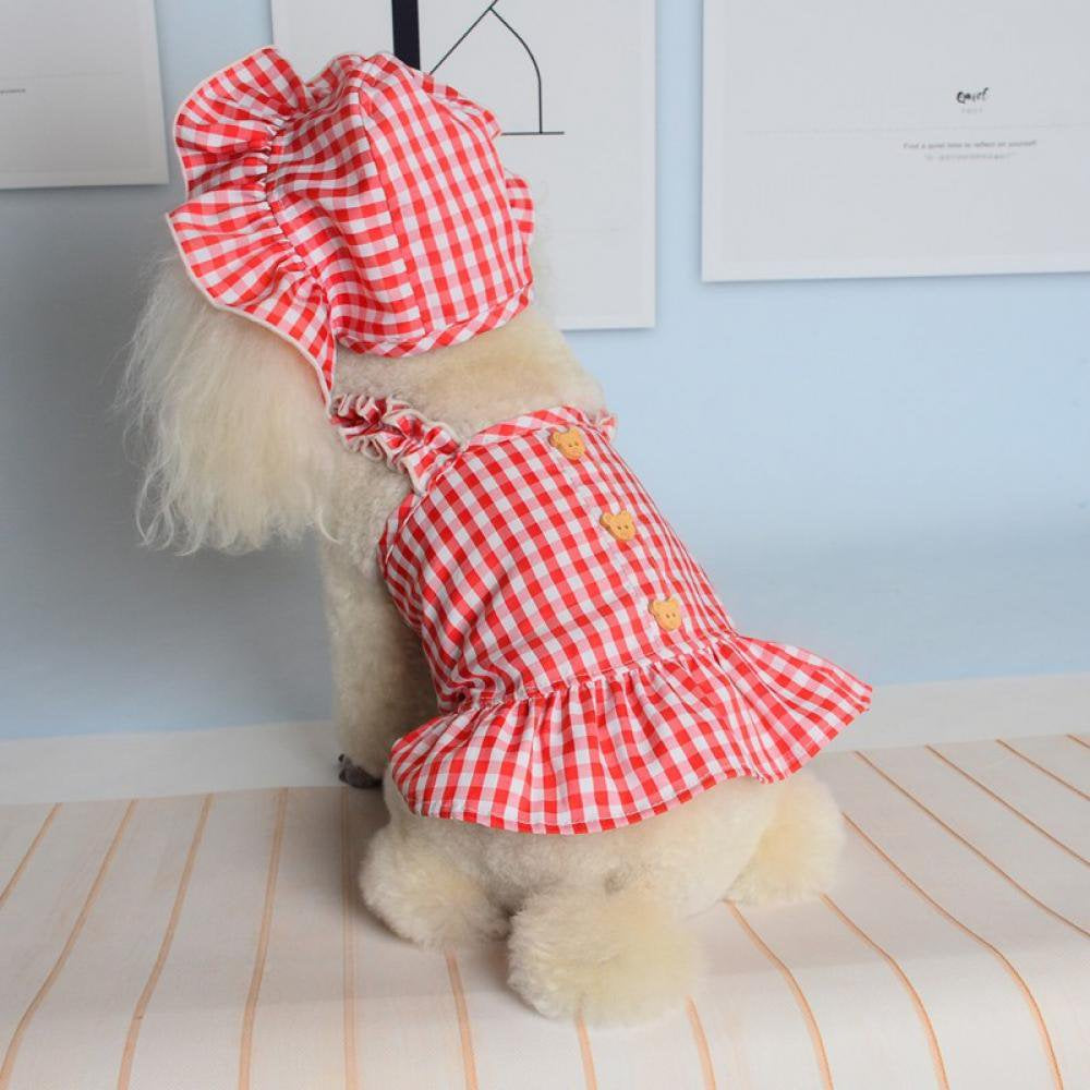 Baywell Pet Dress Shirt Puppy Skirt Cute Dog Dress Pet Summer Clothes Dog Apparel for Small Dogs and Cats XS-L Animals & Pet Supplies > Pet Supplies > Dog Supplies > Dog Apparel Baywell M Red 