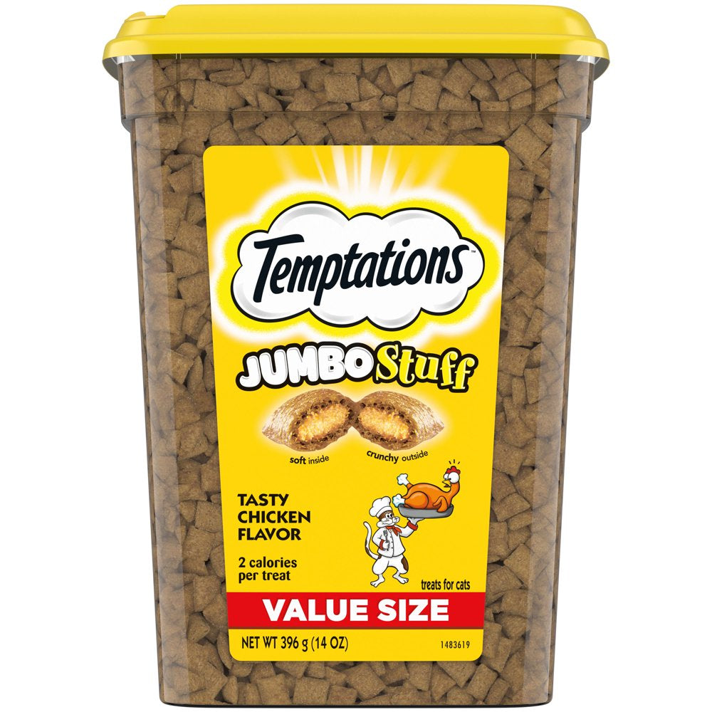 TEMPTATIONS JUMBO Stuff Cat Treats, Tasty Chicken Flavor, 14 Oz. Tub Animals & Pet Supplies > Pet Supplies > Cat Supplies > Cat Treats Mars Petcare 14 oz  