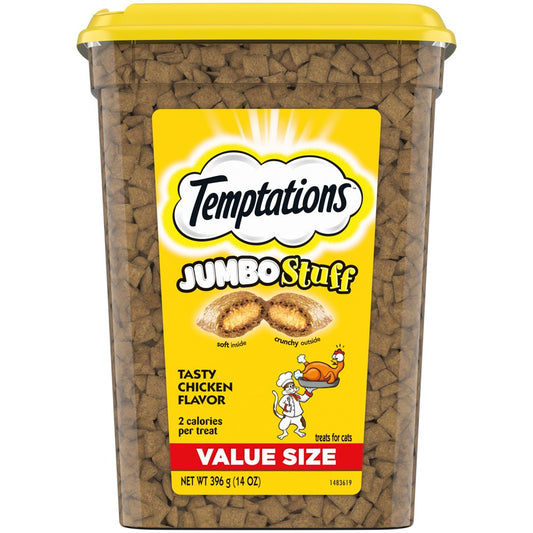 TEMPTATIONS JUMBO Stuff Cat Treats, Tasty Chicken Flavor, 14 Oz. Tub Animals & Pet Supplies > Pet Supplies > Cat Supplies > Cat Treats Mars Petcare 14 oz  