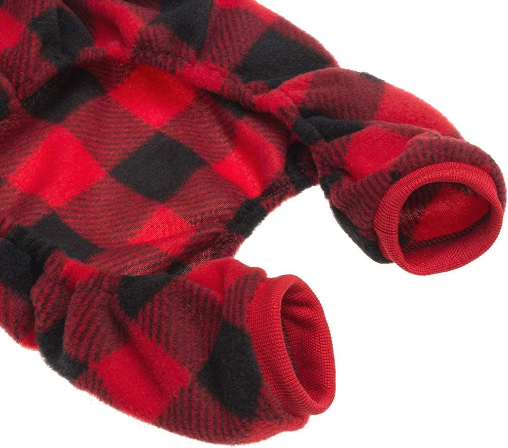 SCENEREAL Pet Pajamas for Dogs Red Plaid Sweaters Soft Clothes Animals & Pet Supplies > Pet Supplies > Dog Supplies > Dog Apparel SAILE   