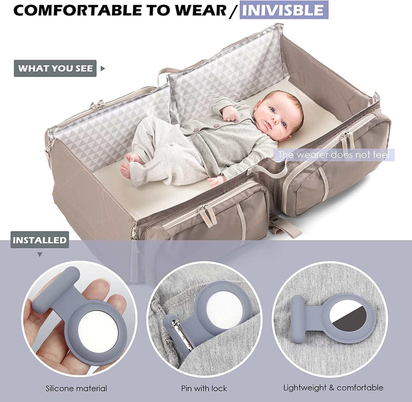 Airtag Hidden GPS Tracker,Airtag for Kids,Elderly,Pet,Clothing (Navy Blue&Blue) Electronics > GPS Accessories > GPS Cases WALLFID   