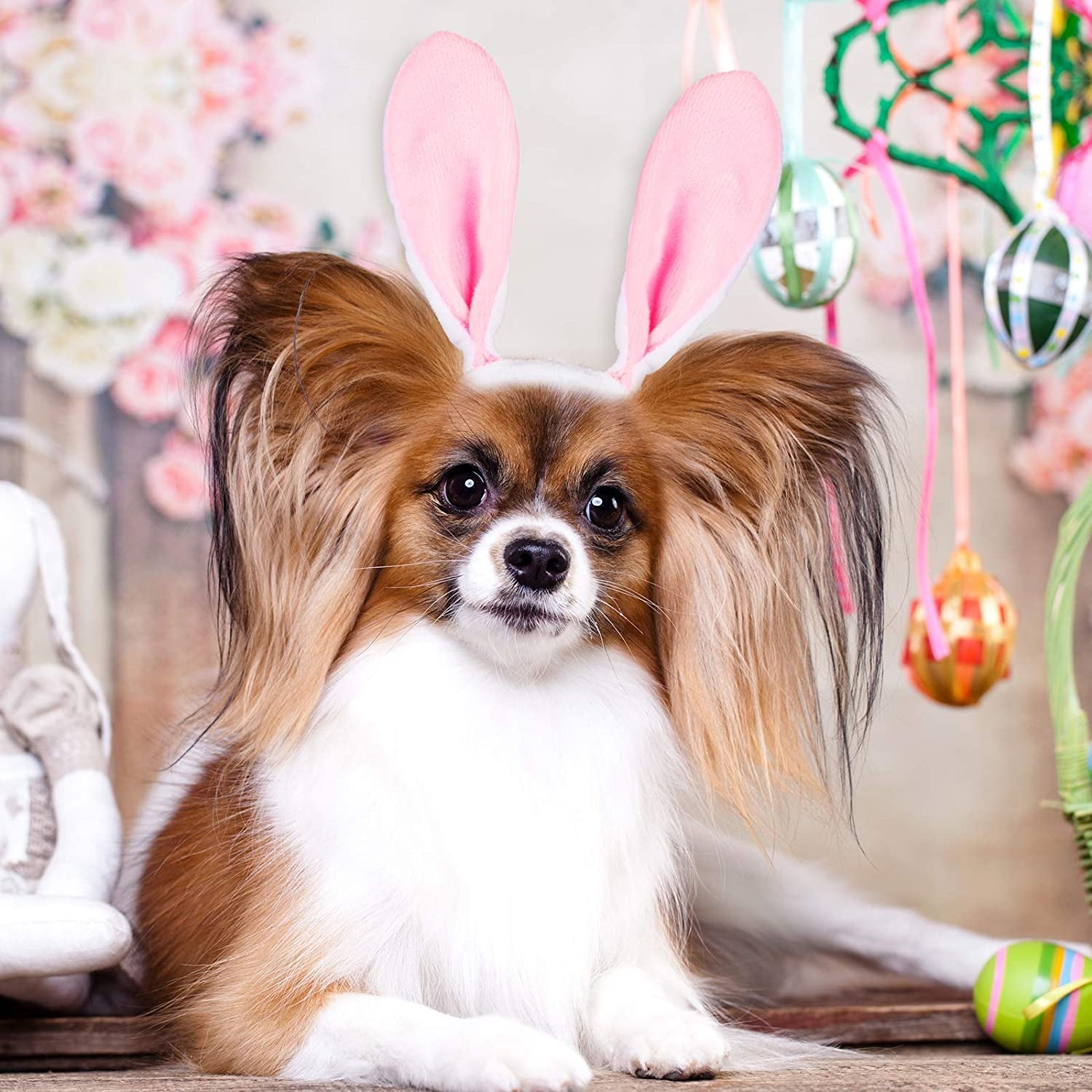 Whaline Easter Dog Headbands Easter Bunny Rabbit Ear Headwear Cute Carrot Hair Band Adjustable Pet Easter Party Costume Accessories for Dog Cat Puppy, 3Pcs Animals & Pet Supplies > Pet Supplies > Dog Supplies > Dog Apparel Whaline   