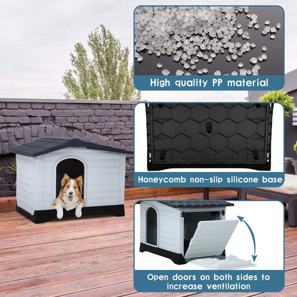 Outdoor Dog House for Small Dogs Waterproof Pet Shelter Durable Antiair-Free Pet House with Base Support for All-Weather Use, 26 Inch Animals & Pet Supplies > Pet Supplies > Dog Supplies > Dog Houses Dkeli   