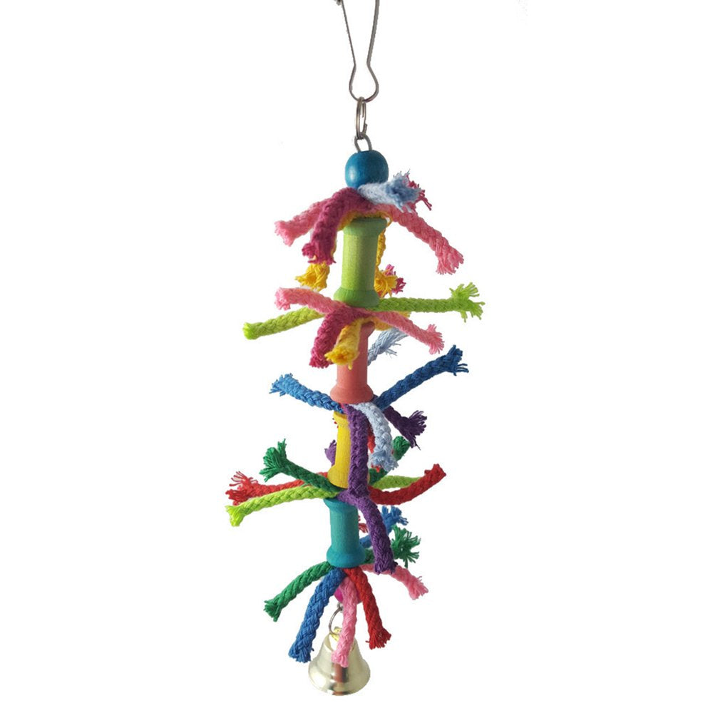 D-GROEE 8Pcs/Set Bird Swing Chewing Toys - Parrot Hammock Bell Toys Suitable for Small Parakeets, Cockatiels, Conures, Finches,Budgie,Macaws, Parrots, Love Birds